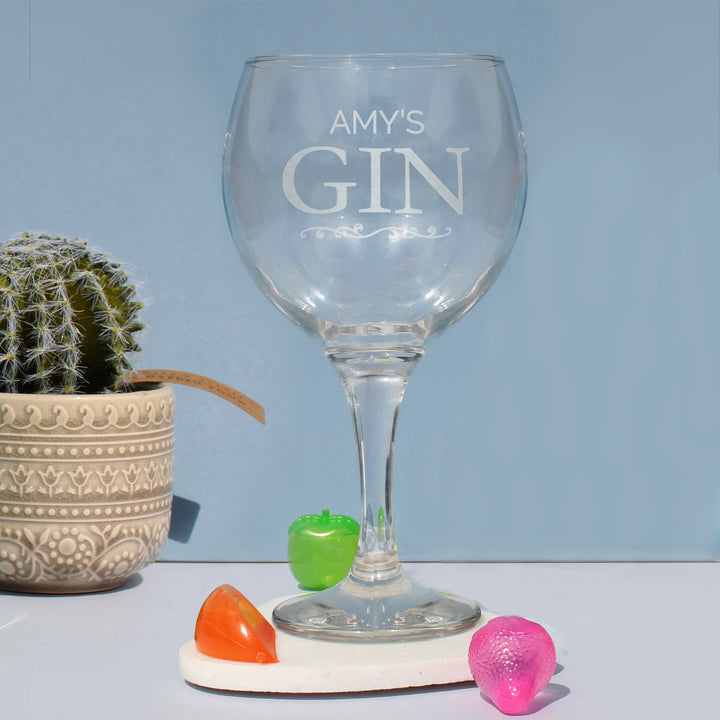 Personalised Gin Balloon Glass – alternative view