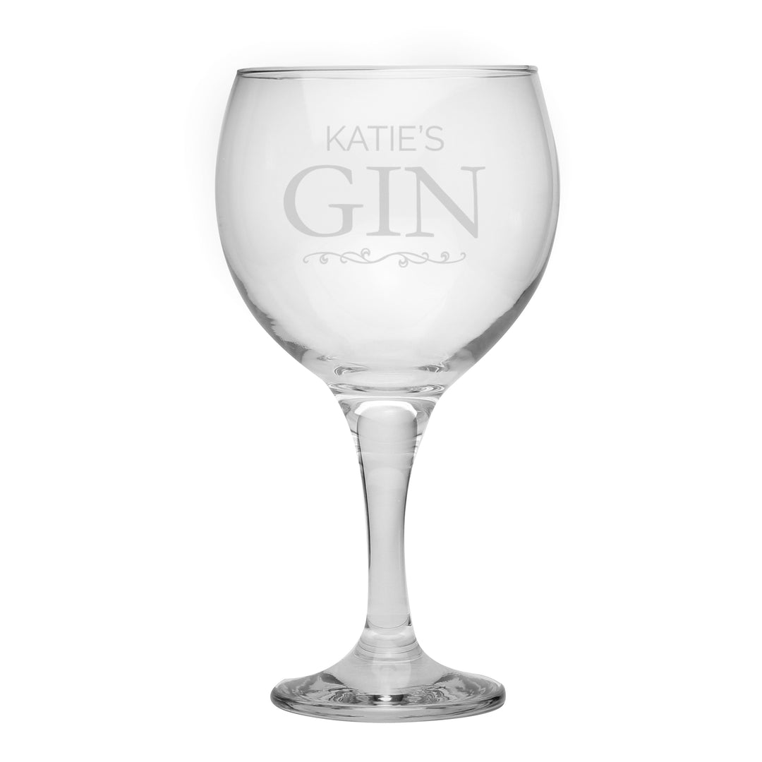 Personalised Gin Balloon Glass – alternative view