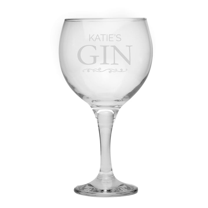 Personalised Gin Balloon Glass – alternative view