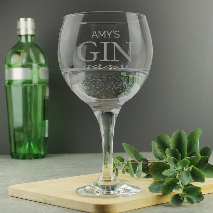 Personalised Gin Balloon Glass – alternative view