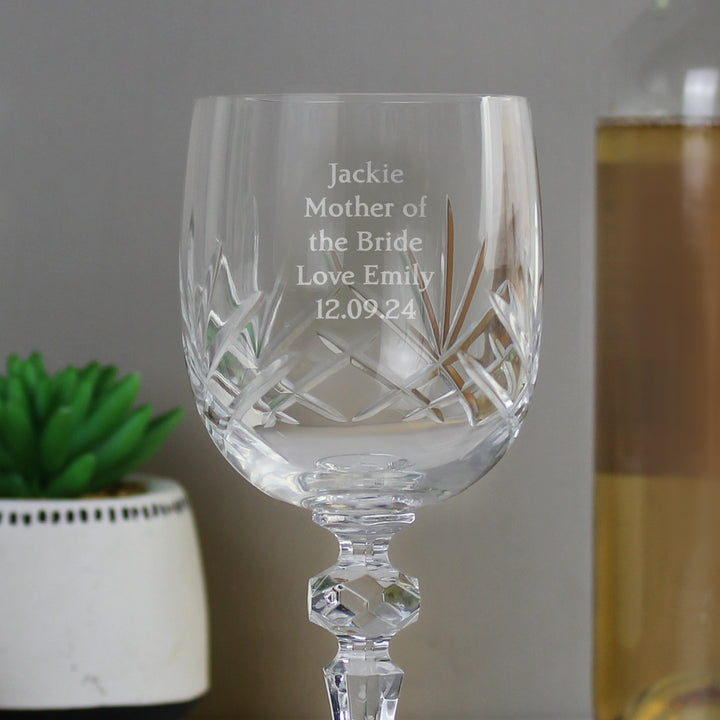 Personalised Cut Crystal Wine Glass – alternative view
