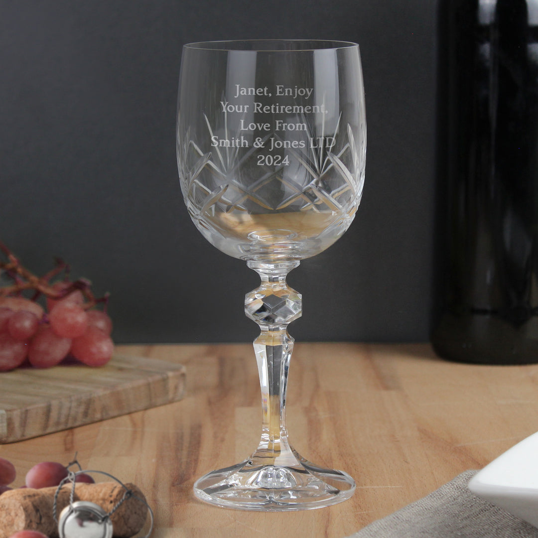 Personalised Cut Crystal Wine Glass – alternative view