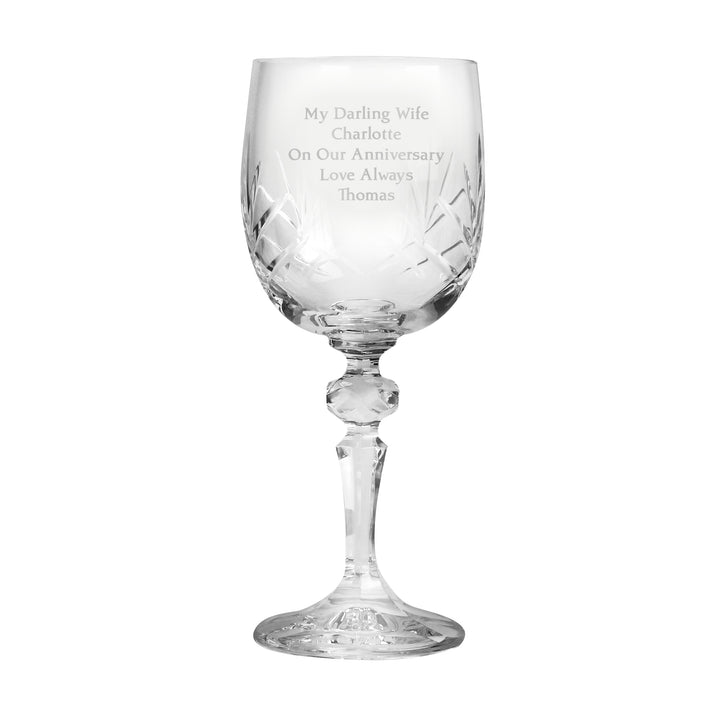Personalised Cut Crystal Wine Glass – alternative view