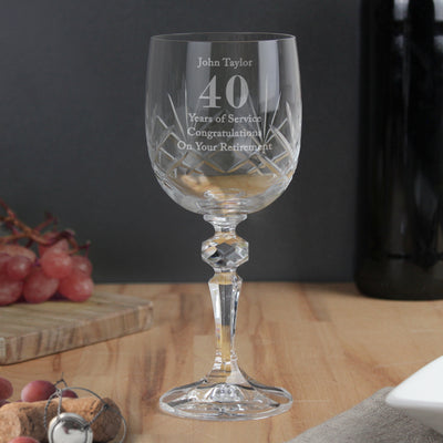Personalised Birthday Crystal Cut Wine Glass