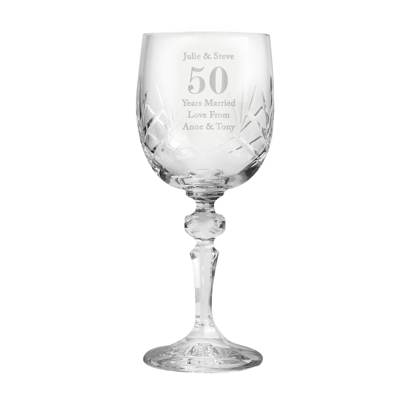 Personalised Birthday Crystal Cut Wine Glass