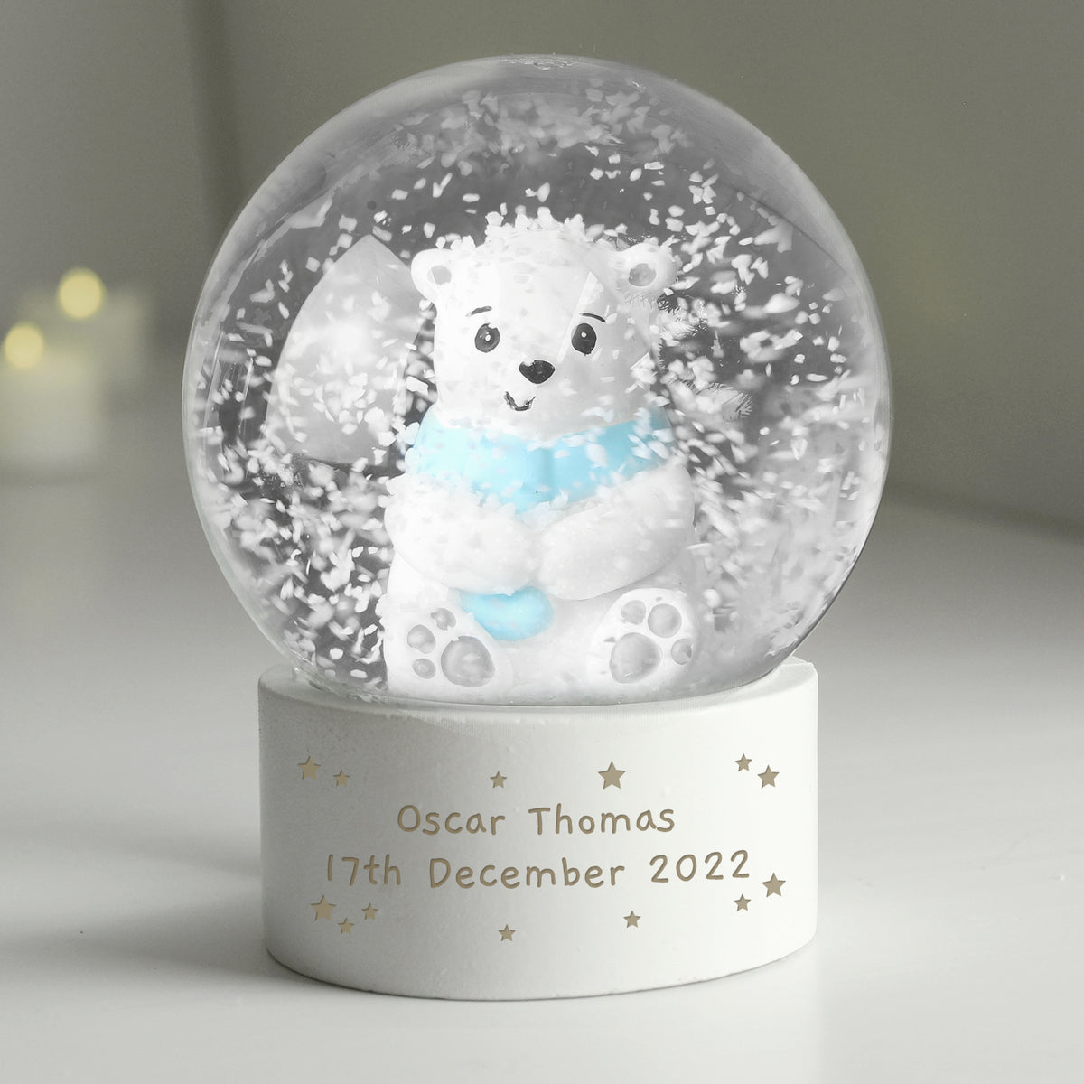 Personalised Polar Bear Snow Globe – alternative view