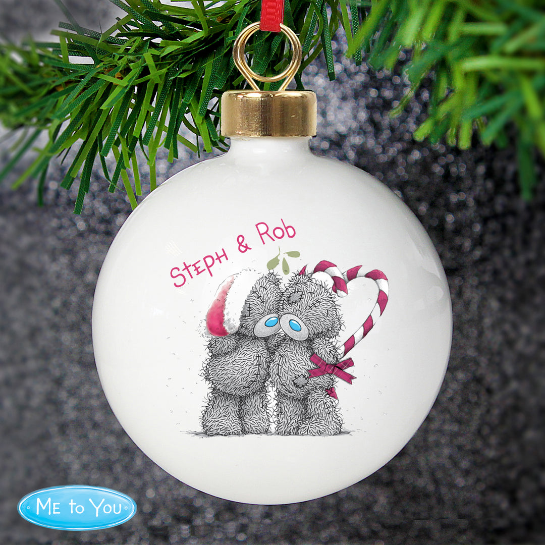 Personalised Me To You Couple Christmas Bauble
