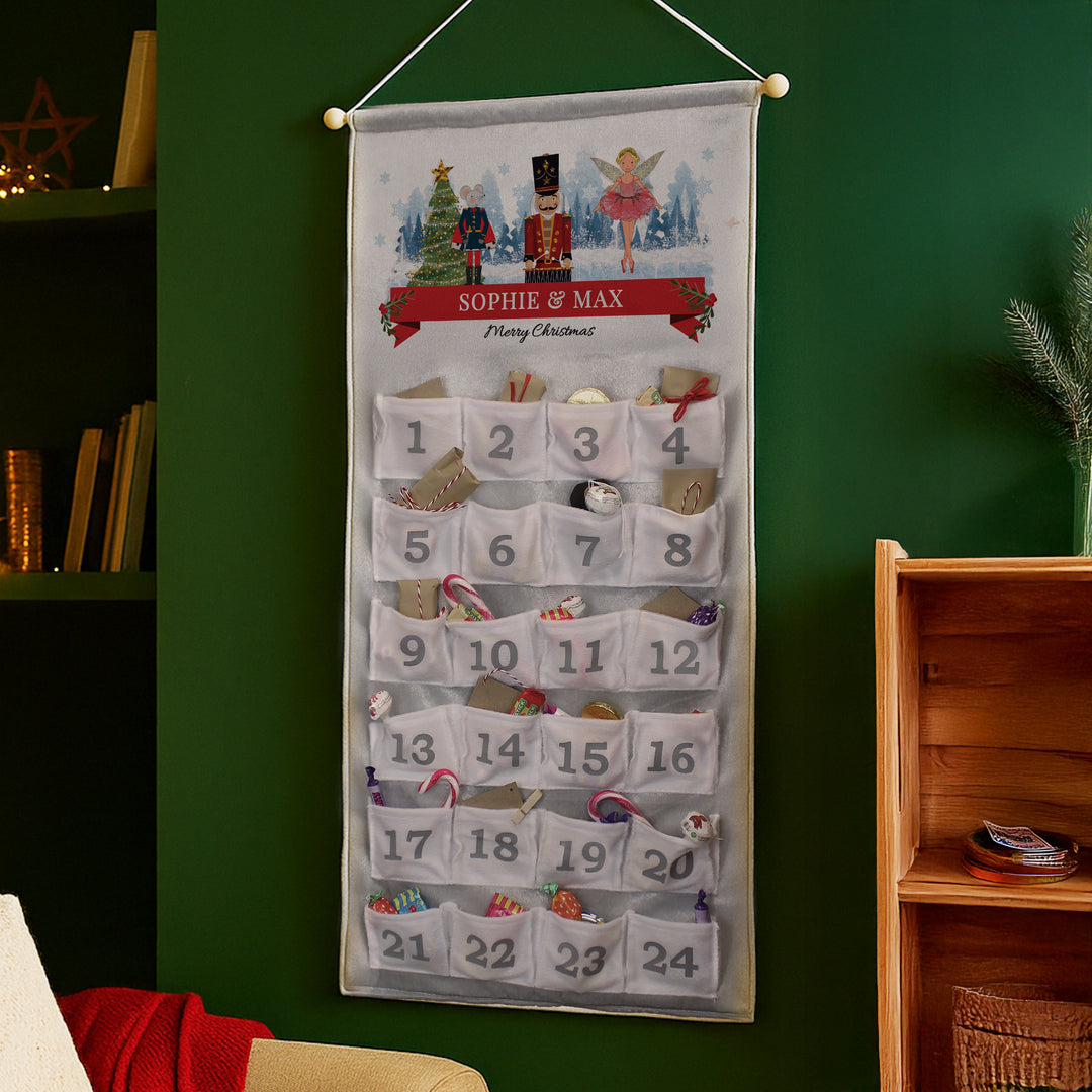 Personalised Nutcracker Advent Calendar In Silver Grey – alternative view