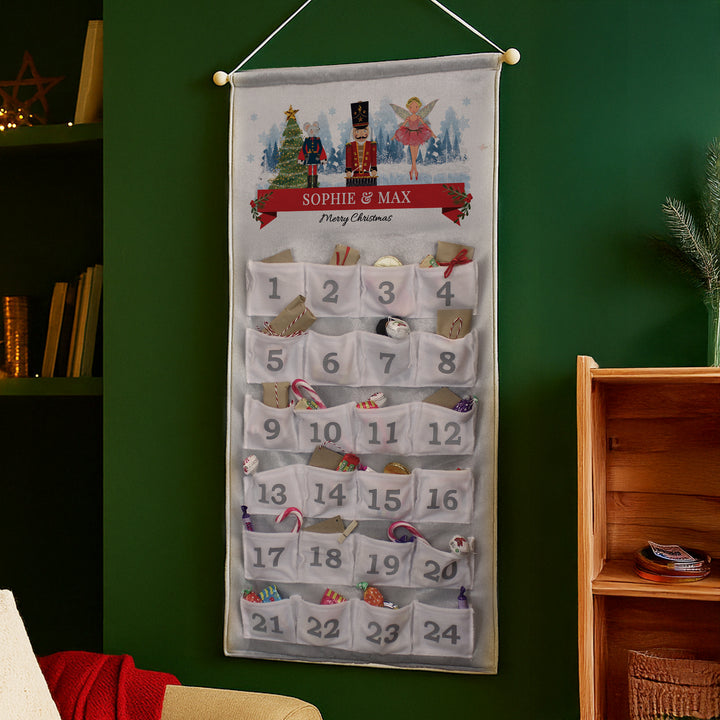 Personalised Nutcracker Advent Calendar In Silver Grey – alternative view