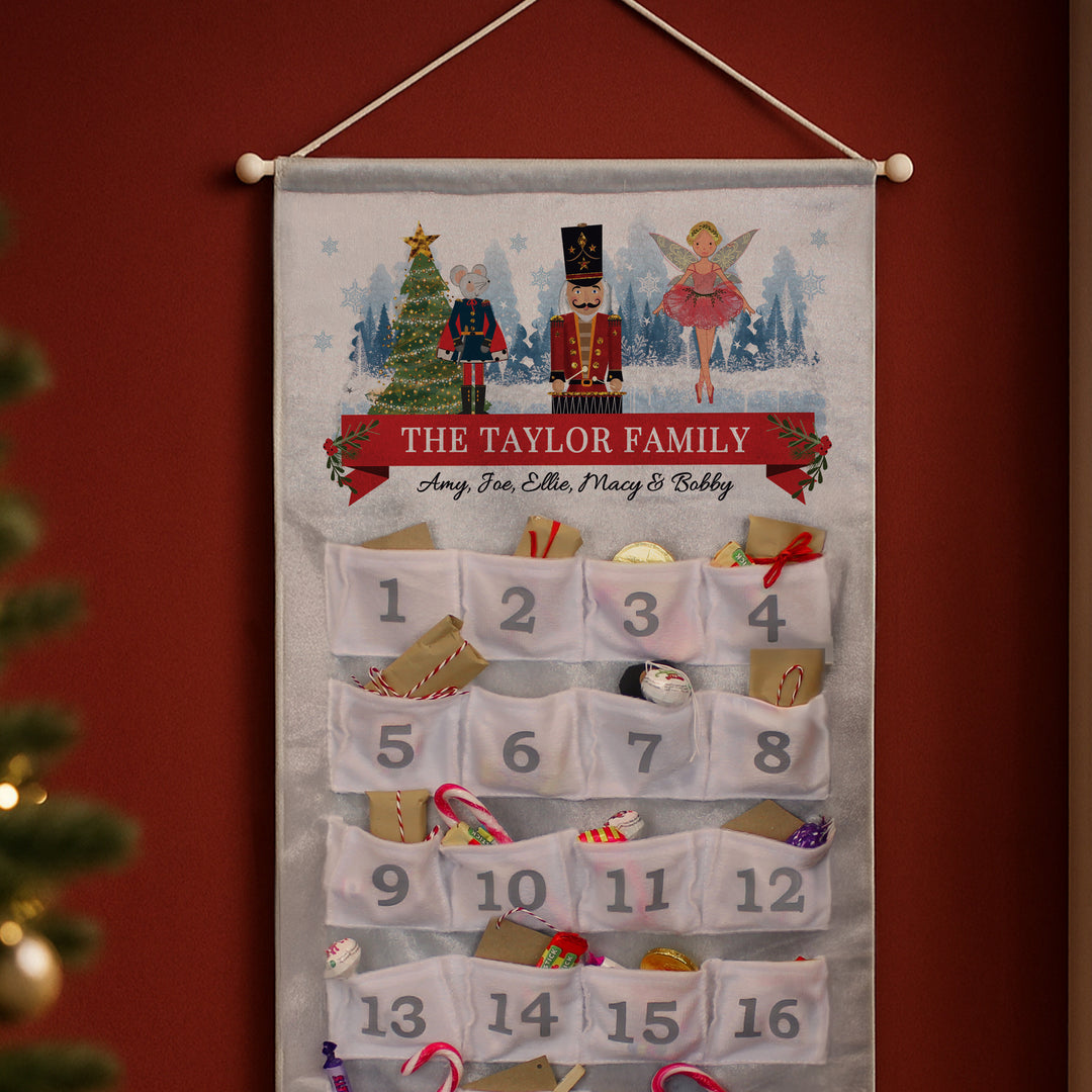 Personalised Nutcracker Advent Calendar In Silver Grey – alternative view