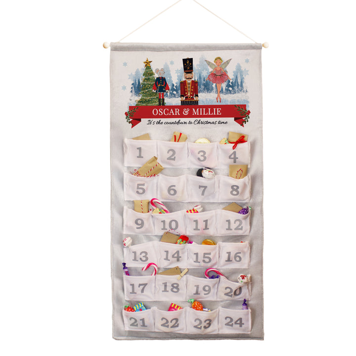 Personalised Nutcracker Advent Calendar In Silver Grey – alternative view