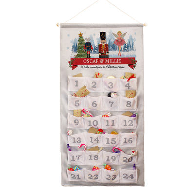 Personalised Nutcracker Advent Calendar In Silver Grey