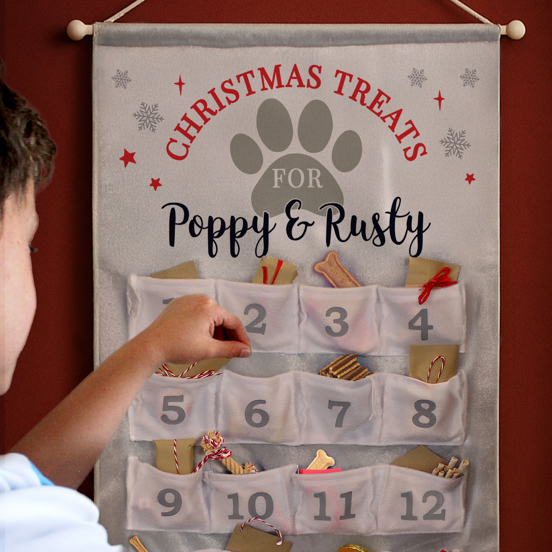Personalised Pet Advent Calendar In Silver Grey – alternative view