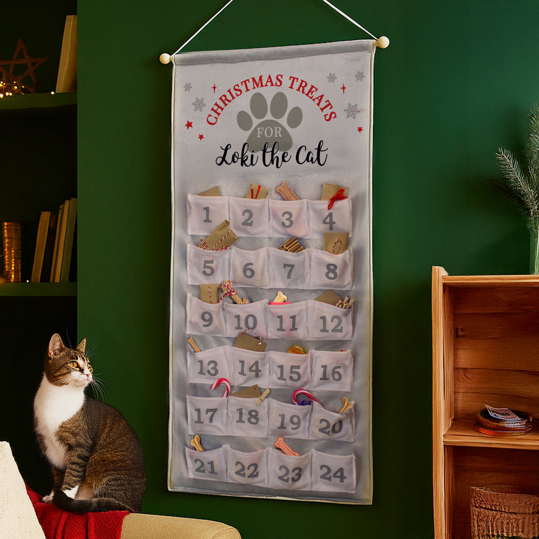 Personalised Pet Advent Calendar In Silver Grey – alternative view