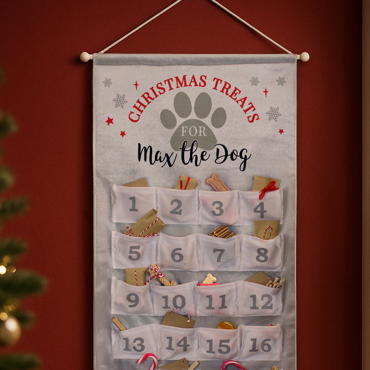 Personalised Pet Advent Calendar In Silver Grey – alternative view
