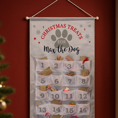 Personalised Pet Advent Calendar In Silver Grey