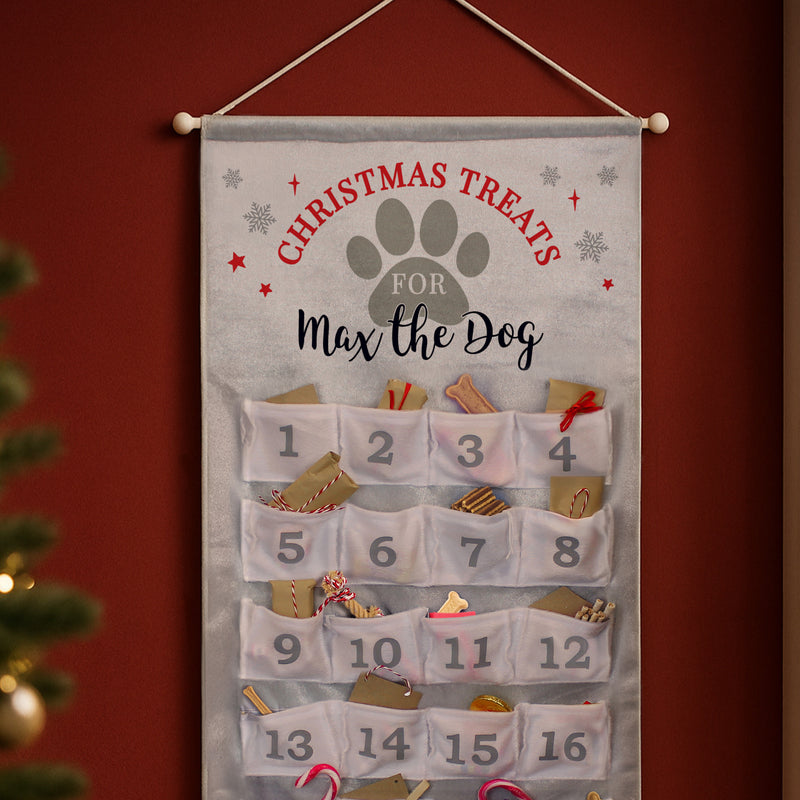 Personalised Pet Advent Calendar In Silver Grey