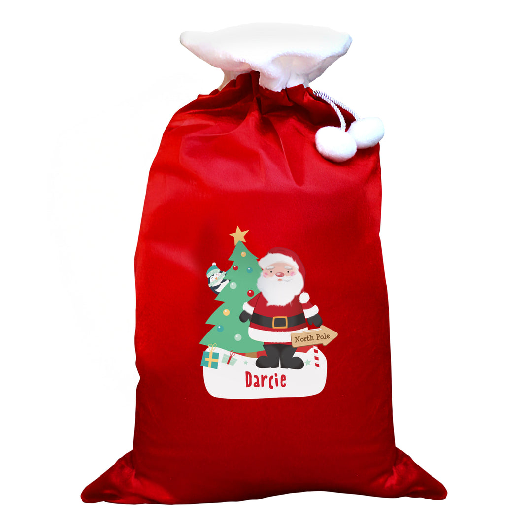 Personalised Santa Luxury Pom Pom Red Sack – alternative view