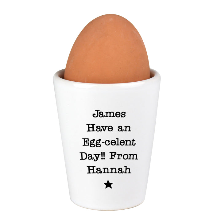 Personalised Star Free Text Egg Cup – alternative view