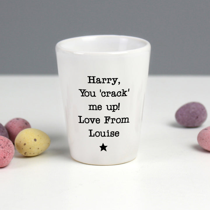 Personalised Star Free Text Egg Cup – alternative view