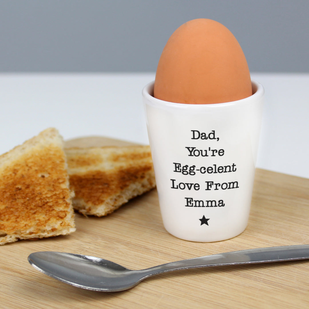 Personalised Star Free Text Egg Cup – alternative view