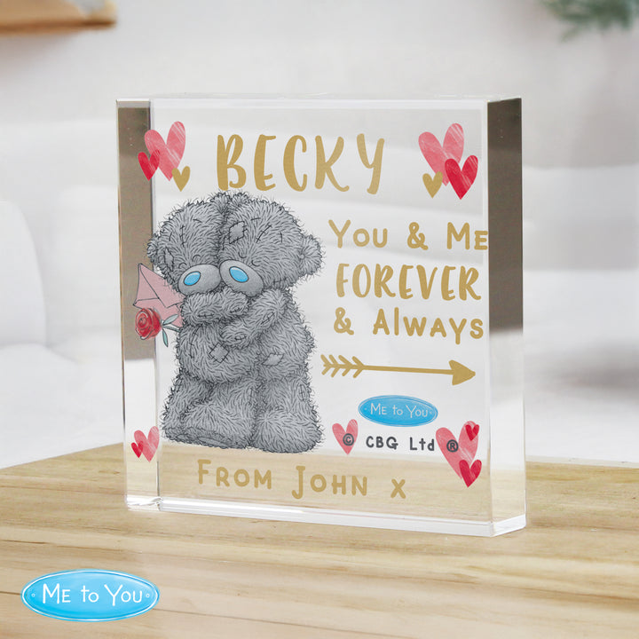 Personalised Me To You Hold You Forever Crystal Token