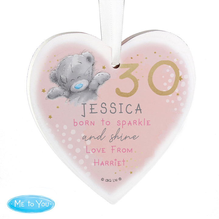 Personalised Me To You Sparkle &amp; Shine Birthday Wooden Heart