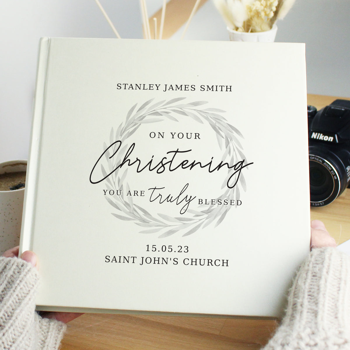 Personalised Truly Blessed Christening Square Photo Album, The Personal Shop, personalised gifts