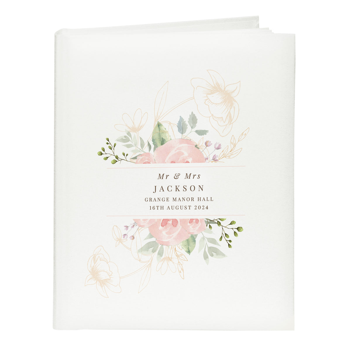 Personalised Floral Watercolour Traditional Photo Album – alternative view