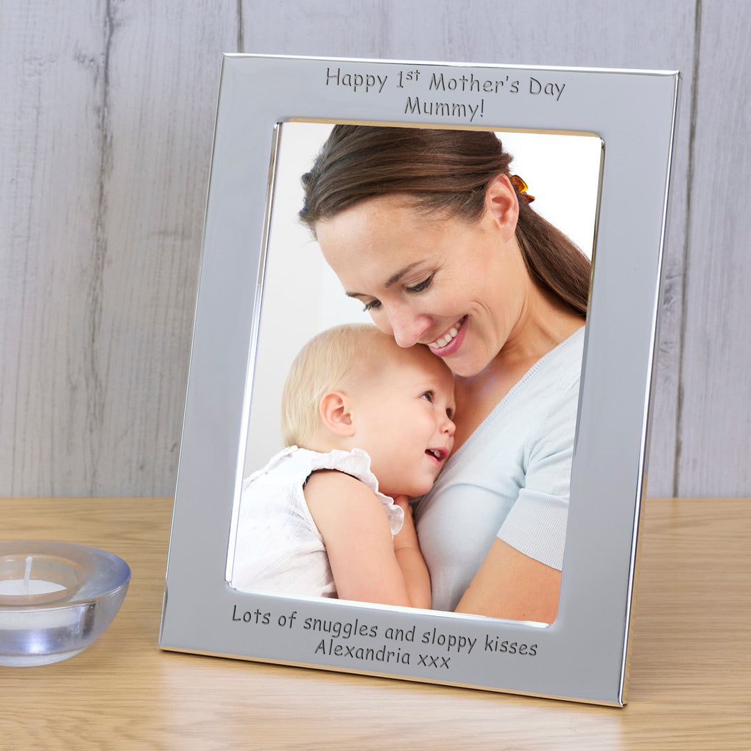 Personalised 1st Mother’s Day Silver Plated Photo Frame 7x5