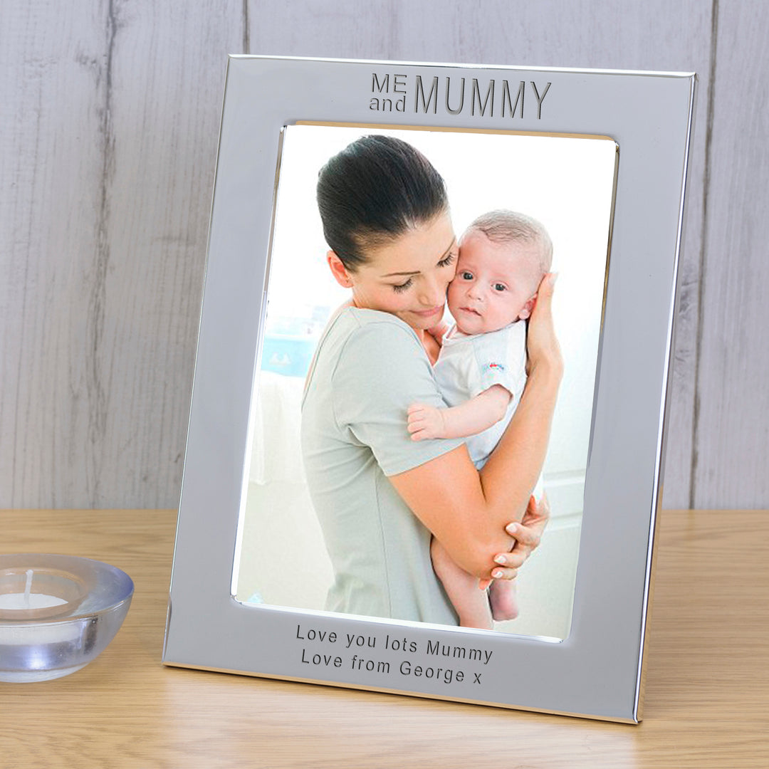 Personalised Me and Mummy Silver Plated Photo Frame 7x5