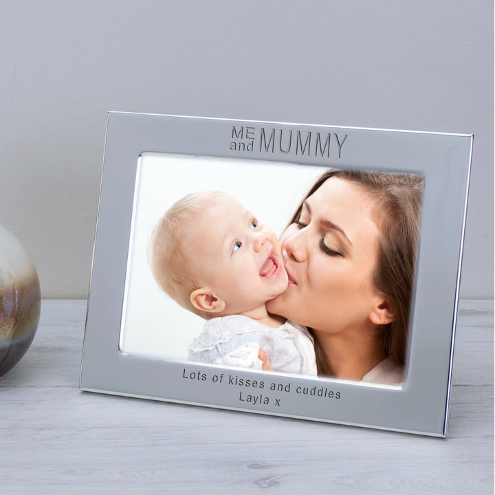 Personalised Me and Mummy Silver Plated Photo Frame 7x5