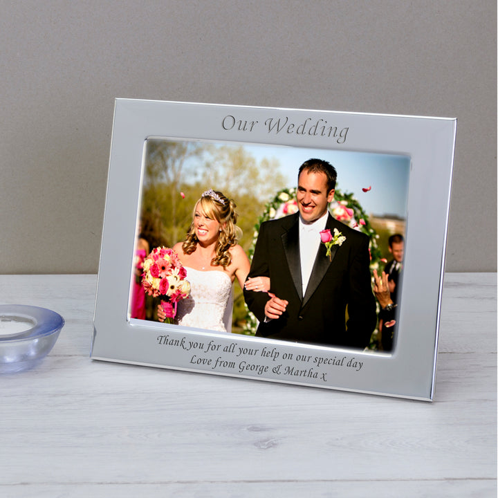Personalised Our Wedding Silver Plated Photo Frame 7x5