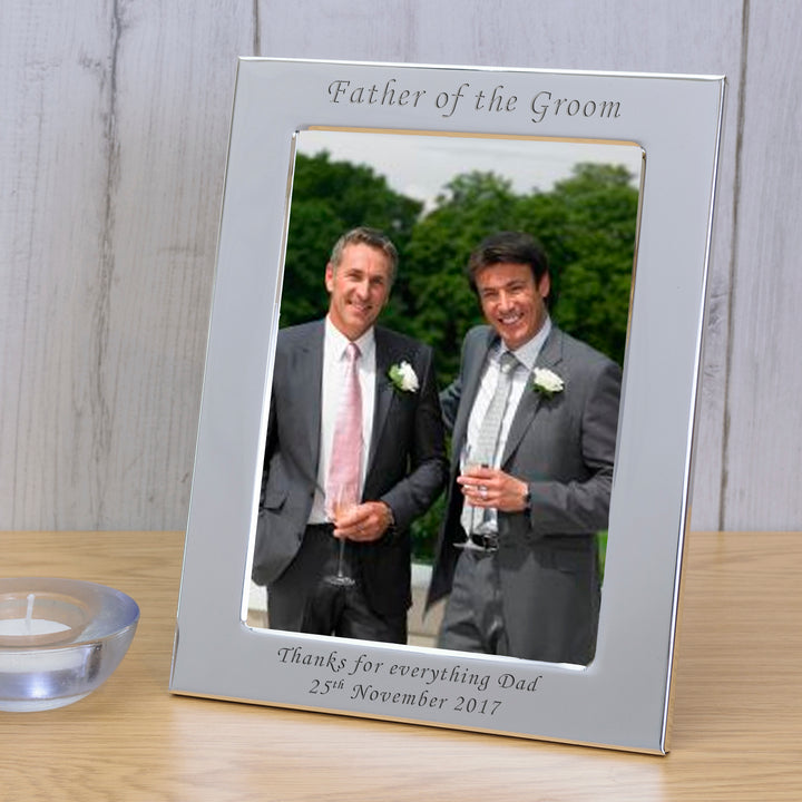 Personalised Father of the Groom Silver Plated Photo Frame 7x5