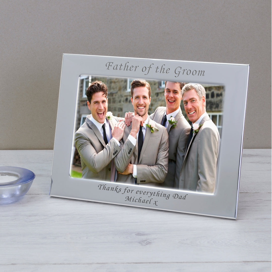 Personalised Father of the Groom Silver Plated Photo Frame 7x5