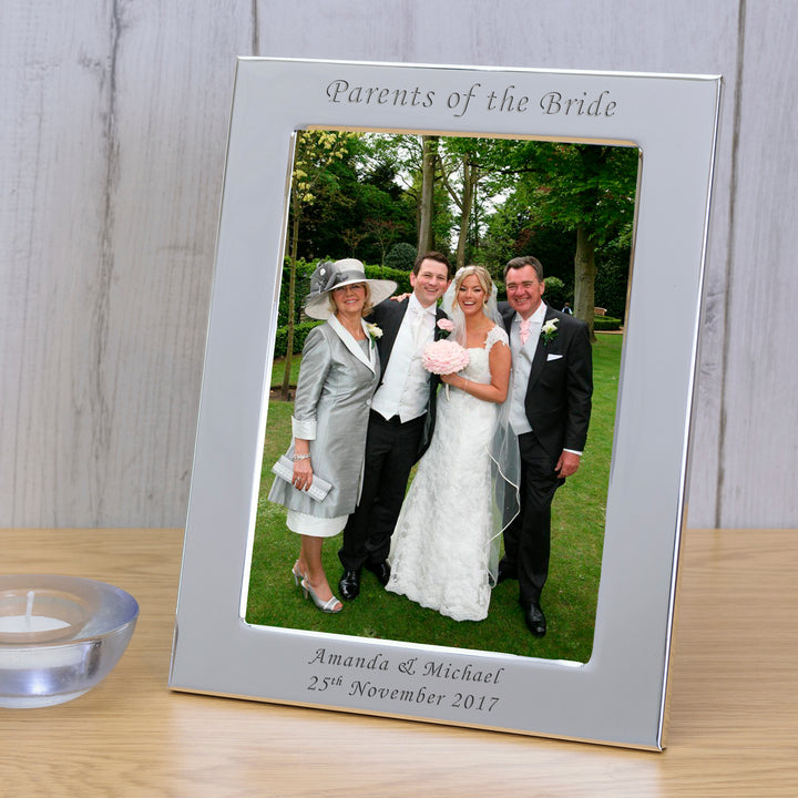 Personalised Parents of the Bride Silver Plated Photo Frame 7x5