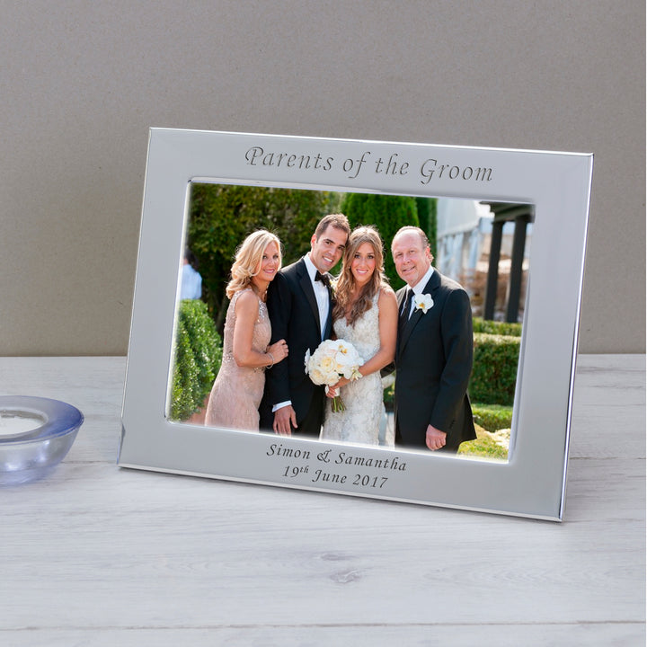 Personalised Parents of the Groom Silver Plated Photo Frame 7x5