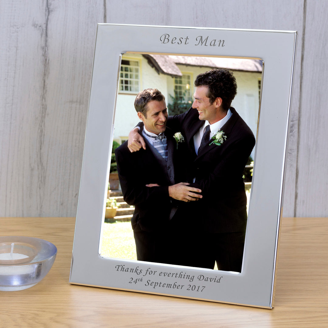 Personalised Best Man Silver Plated Photo Frame 7x5