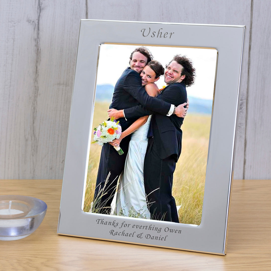 Personalised Usher Silver Plated Photo Frame 7x5