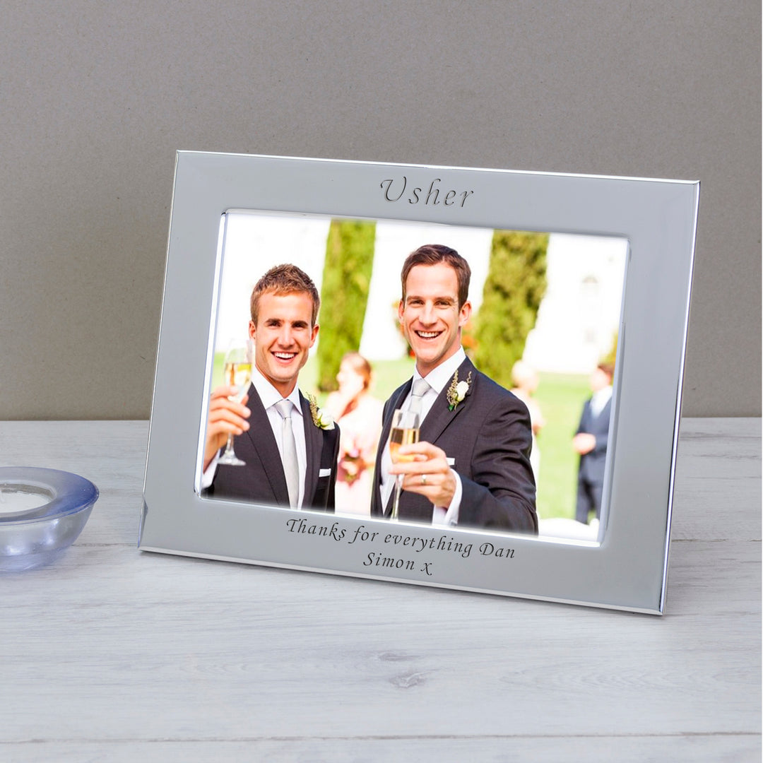 Personalised Usher Silver Plated Photo Frame 7x5