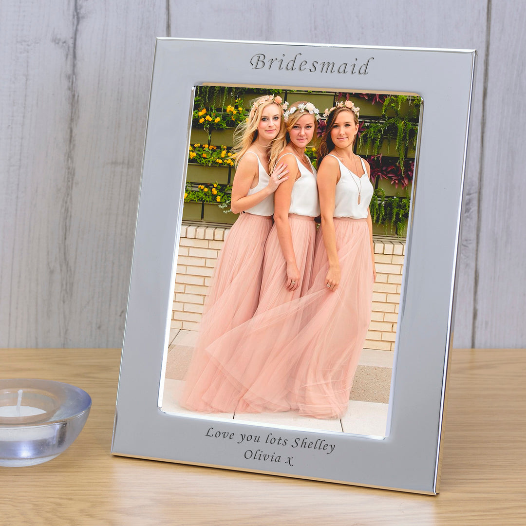 Personalised Bridesmaid Silver Plated 6x4 Photo Frame