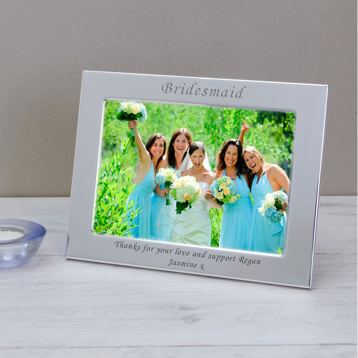 Personalised Bridesmaid Silver Plated Photo Frame 7x5