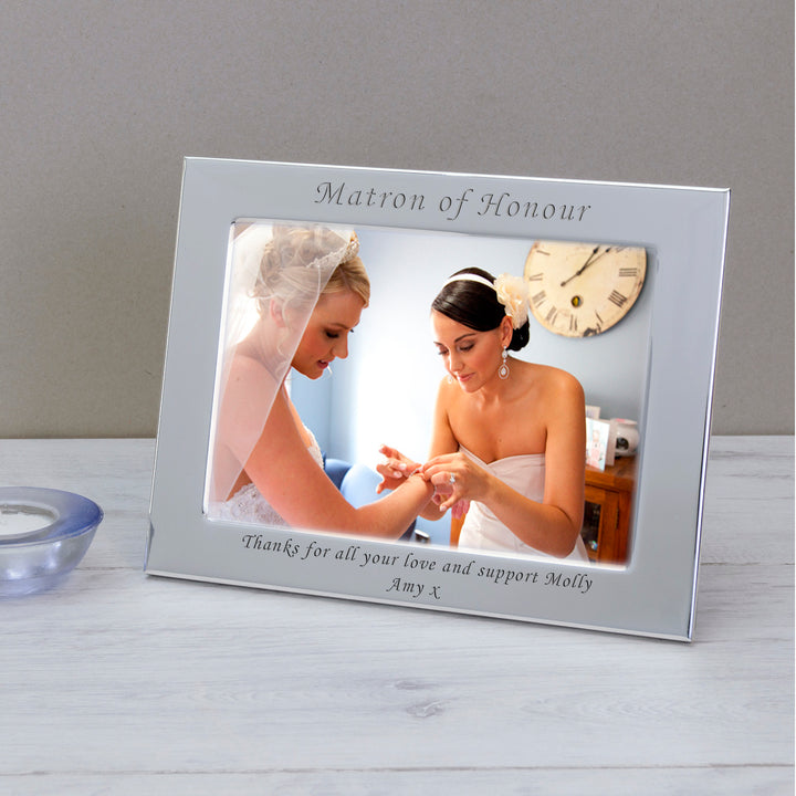 Personalised Matron of Honour Silver Plated Photo Frame 7x5
