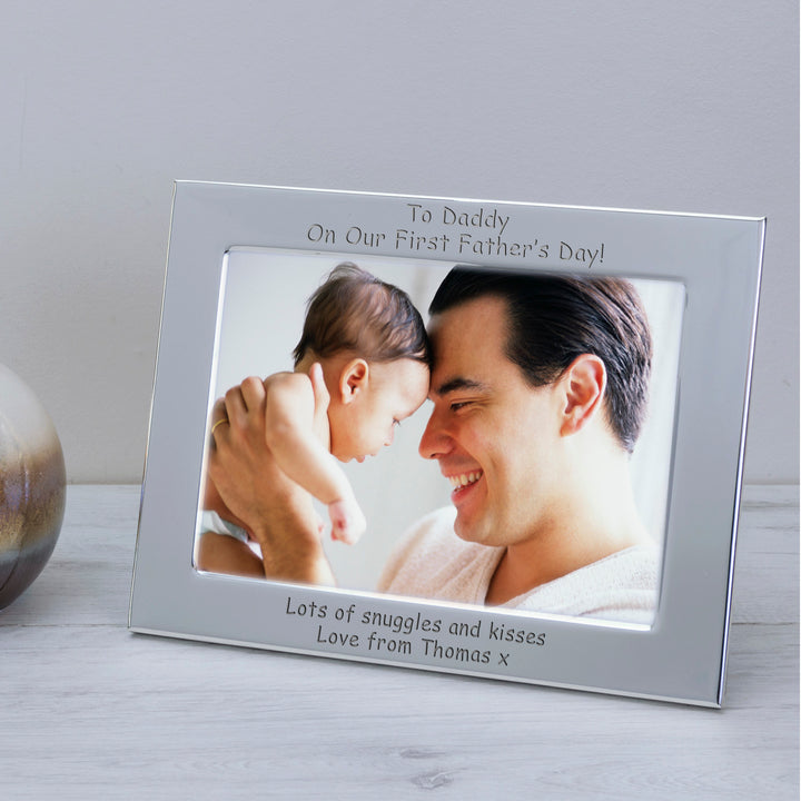 Personalised First Father’s Day Silver Plated Photo Frame 7x5