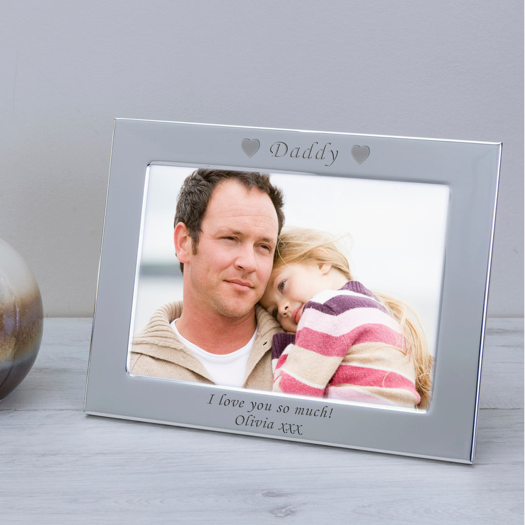 Personalised Daddy Silver Plated Photo Frame 7x5