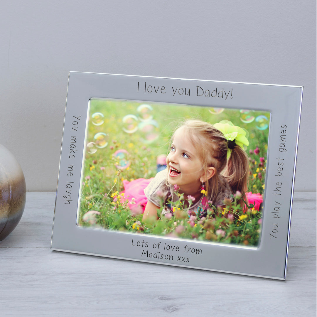 Personalised Daddy Love You Silver Plated 6x4 Photo Frame