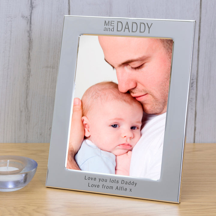 Personalised Me and Daddy Silver Plated 7x5 Photo Frame