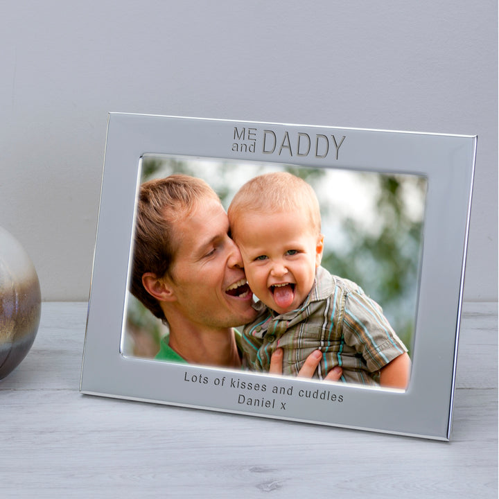 Personalised Me and Daddy Silver Plated 7x5 Photo Frame