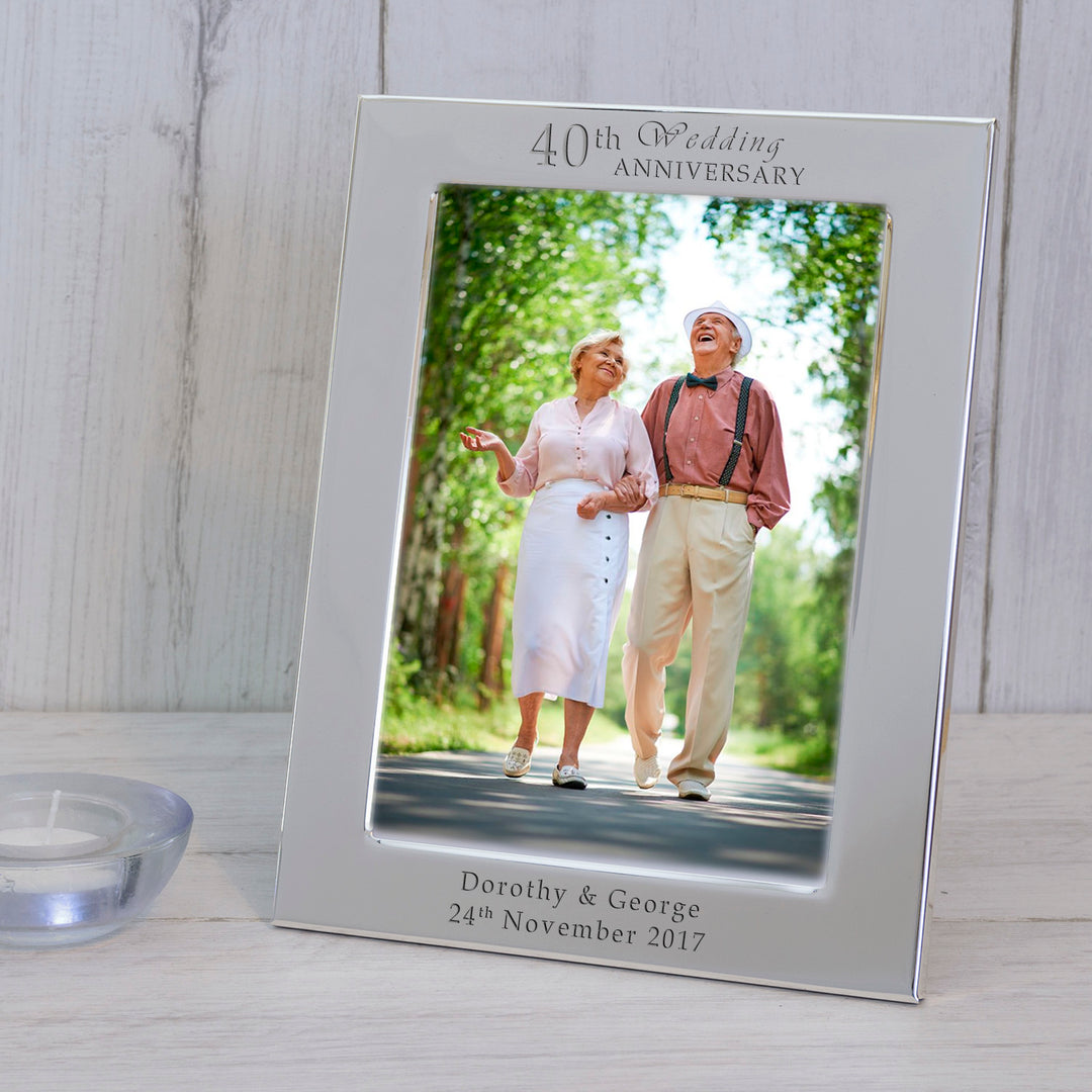 Personalised Wedding Anniversary Silver Plated Photo Frame 7x5