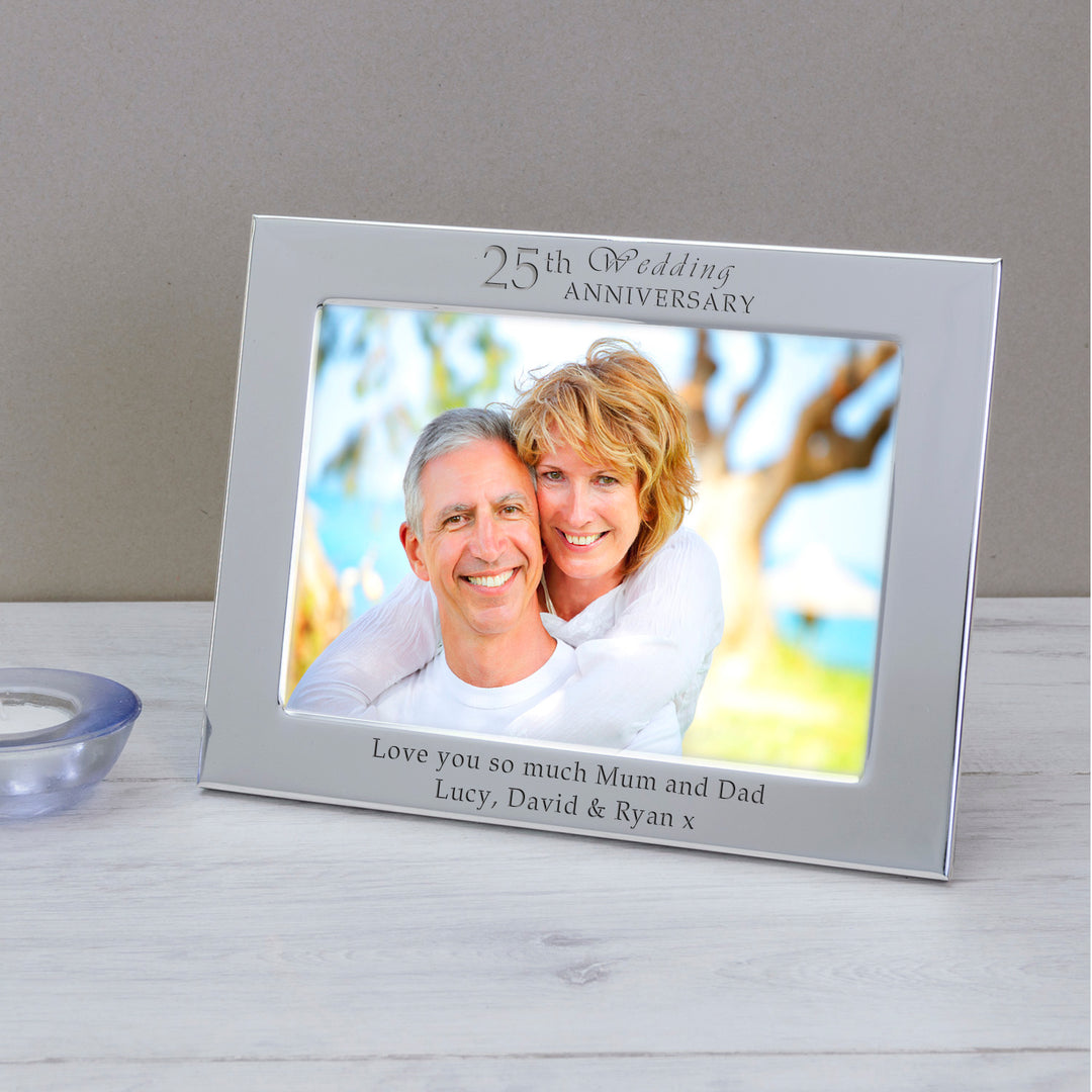 Personalised Wedding Anniversary Silver Plated Photo Frame 7x5